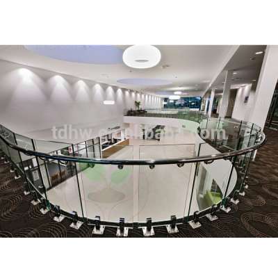 shopping mall Frameless glass balustrade with facia mount glass railings